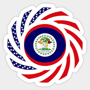 Belizean American Multinational Patriot Flag Series Sticker